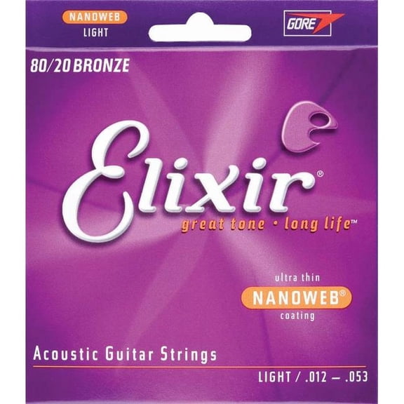 Nanoweb 80-20 Bronze Light Acoustic Guitar Strings Set