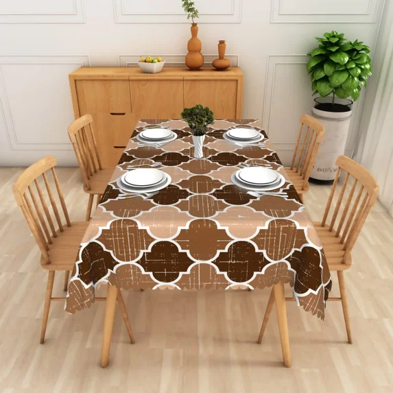 Nanqianyi Art Geometric Tablecloth,Waterproof Stain Resistant Rectangle Table Cover for Dining Kitchen,60x102 Inch