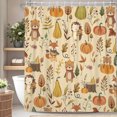 thumbnail image 1 of Nanqianyi Autumn Harvest Shower Curtain,Polyester Waterproof Farmhouse Bath Curtain Set ,72 x 78 Inch,Cartoon Woodland Animal Pumpkin, 1 of 7