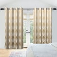 thumbnail image 1 of Nanqianyi Beige Rhombus Gradient Color Blackout Curtains for Bedroom/Living Room, Top Grommet Drapes Set of 2, 52x96 inch, 1 of 8