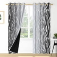 thumbnail image 1 of Nanqianyi Black and Grey Ombre Blackout Curtains 42" Wx96" L for Bedroom Living Room, Gradient Wavy Line Thermal Insulated Grommet Drapes 2 Panels, 1 of 11