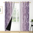 thumbnail image 1 of Nanqianyi Blackout Curtains Ombre Purple with White Wave Striped for Bedroom Living Room, Grommet Thermal Insulated Window Drapes, 42 x 96 Inch, 2 Panels, 1 of 11