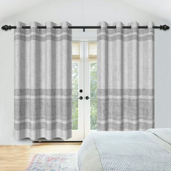 Nanqianyi Blackout Gray Curtain for Bedroom 42"W x 84"L, Thermal Insulated Rod Pocket Drapes, 2 Panels