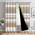 thumbnail image 1 of Nanqianyi Brown Modern Blackout Curtains for Bedroom Living Room, 2 Panels Sets Window Curtain, Brown Striped Thermal Insulated Drapes with Grommet, 52 x 63 Inches, 1 of 8
