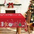 thumbnail image 1 of Nanqianyi Christmas Gingerbread Man Santa Tablecloth,60"x70",Waterproof Stain Resistant Rectangular Table Cover, 1 of 6