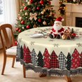 thumbnail image 1 of Nanqianyi Christmas Pine Wreath Round Tablecloth,60 Inch,Washable Polyester Table Cover for Winter Holiday, 1 of 6