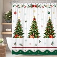 thumbnail image 1 of Nanqianyi Christmas Polyester Shower Curtain,Xmas Tree Gift Box Winter Holiday Bathroom Decor,36 x 72 Inch,With Hooks, 1 of 7