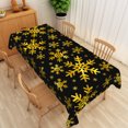 thumbnail image 1 of Nanqianyi Christmas Rectangular Black Tablecloth and Gold Snowflakes Printed Pattern, For Kitchen Table, Family Gatherings Dinner, 60 x 120 inch, 1 of 6