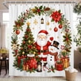 thumbnail image 1 of Nanqianyi Christmas Shower Curtain,Santa Claus Snowman Winter Holiday Bathroom Curtain,36 x 72 Inch Polyester Fabric,With Hooks, 1 of 5