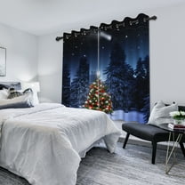 Nanqianyi Christmas Tree Winter Forest Blackout Curtains Perfect For Living Room Bedroom,Grommet Rod Pocket 42"W x 84"L 2 Panels