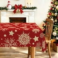 thumbnail image 1 of Nanqianyi Christmas Waterproof Red Tablecloth,Star Snowflake Rectangle Table Cover For Dining Party Decor,60"x120", 1 of 6