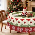 thumbnail image 1 of Nanqianyi Christmas Wreath Snowflake Round Tablecloth,60 Inch,Washable Table Cover for Holiday Party Kitchen Dinning Decor, 1 of 6