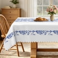 thumbnail image 1 of Nanqianyi Classic Blue Porcelain Pattern Rectangle Tablecloth,70x52 Inch,Polyester Waterproof Table Cover For Kitchen Dining, 1 of 6