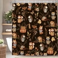 thumbnail image 1 of Nanqianyi Fall Black Shower Curtain,Fox Raccoon Autumn Leaf Bathroom Curtain Set,36 x 72 Inch, Polyester Waterproof Decor with Hooks, 1 of 7