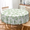 thumbnail image 1 of Nanqianyi Green Leaf Floral Tablecloth Round 60 Inch, Waterproof Fabric for Table Cover Kitchen And Dinner Party, 1 of 9