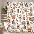 thumbnail image 1 of Nanqianyi Happy Fall Polyester Shower Curtain,Woodland Fox Raccoon,Waterproof Bathroom Decor Curtains with Hooks,72 W x 84 H Inch, 1 of 7