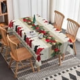 thumbnail image 1 of Nanqianyi Merry Christmas Tablecloth 60×120 Inch, Winter Xmas Trees Pine Cone Balls Table Cloth for Festive Party Kitchen Dining Decor, 1 of 9