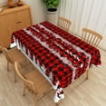 thumbnail image 1 of Nanqianyi Merry Christmas Tablecloth 60x120 Inches for Rectangle Tables, Red Plaid Christmas Decor Snowman Xmas Tree Table Cloth for Kitchen Decoration, 1 of 11