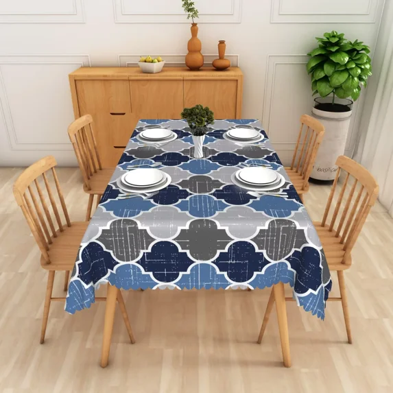 Nanqianyi Modern Geometric Tablecloth,Waterproof Stain Resistant Rectangle Table Cover for Dining Kitchen,60x70 Inch