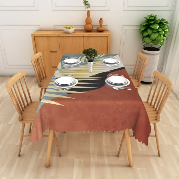 Nanqianyi Modern Geometric Tablecloth for Kitchen Dining,52x70 Oil-resistant Stain Proof Rectangular Table Cover