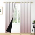 thumbnail image 1 of Nanqianyi Pink White Ombre Blackout Curtains for Girls Bedroom, 52" Wx63" L, 2 Panels, Thermal Insulated Grommet Window Drapes, 1 of 7