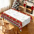 thumbnail image 1 of Nanqianyi Poinsettia Christmas Tablecloth 60x70 Inch,Waterproof Rectangle Holiday Table Cover, 1 of 6