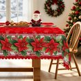 thumbnail image 1 of Nanqianyi Poinsettia Rectangle Tablecloth,Waterproof Stain Resistant Christmas Table Cover,52x70 Inch, 1 of 7
