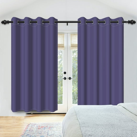 Nanqianyi Purple Blackout Curtains for Bedroom, Thermal Insulated Noise Reducing Curtains for Living Room, 52" W x 84" L, 2 Panels