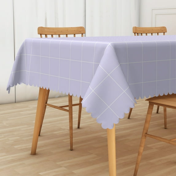 Nanqianyi Purple Checkered Rectangular Tablecloth for 54 x 72 inch, Waterproof Wipeable Table Cover for Kitchen Table, Indoor and Outdoor