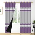thumbnail image 1 of Nanqianyi Purple Grey Blackout Curtains with Grommet Top Room Darkening Thermal Insulated Window Drapes for Living Room, (2 Panels, 42W x 63L Inch), 1 of 9