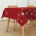 thumbnail image 1 of Nanqianyi Red Christmas Snowflakes Tablecloth Rectangular 54 x 72 inch, Washable Table Cover for Christmas Family Gathering Decoration, 1 of 6