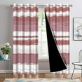 thumbnail image 1 of Nanqianyi Room Darkening Stripe Curtains for Bedroom, Window Thermal Insulated Grommet Drapes for Living Room, Dusty Bean Paste, 2 Panels, 42" x 84", 1 of 8