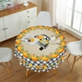 thumbnail image 1 of Nanqianyi Round Plaid Tablecloth, Autumn Pumpkins Truck Pattern Table Cloth Cover for Kitchen, Dinning,Party Decor, 60", 1 of 8