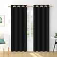 thumbnail image 1 of Nanqianyi Solid Color Blackout Curtains 96 Inches Long, Black Curtains 2 Panels Set, Thermal Insulated Grommet Drapes for Living Room Bedroom (W42 x L96 Inch, Black), 1 of 10