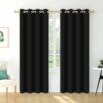 Nanqianyi Solid Color Blackout Curtains 96 Inches Long, Black Curtains 2 Panels Set, Thermal Insulated Grommet Drapes for Living Room Bedroom (W42 x L96 Inch, Black)