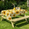 thumbnail image 1 of Nanqianyi Sunflowers Rectangle Tablecloth 60 x 120 Inch, Yellow Plaid Floral Printed Washable Table Cloth for Kitchen Dining Room Decoration, 1 of 11