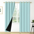 thumbnail image 1 of Nanqianyi Teal Blue Colored Curtains for Bedroom Living Rooms Thermal Insulated Blackout Window Curtains 2 Panels, Grommet Top Drape W52 x L84 Inch, 1 of 10