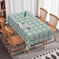 thumbnail image 1 of Nanqianyi Teal Green Grid Print Rectangle Tablecloth,70x60 Inch,Waterproof Oilproof Machine Washable Table Cover, 1 of 6