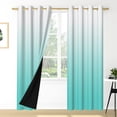 thumbnail image 1 of Nanqianyi Teal Ombre Blackout Curtains for Bedroom Living Room, Thermal Insulated Teal White Gradient Drapes Grommet Top, Set of 2 Panels, 52"W x 96"L, 1 of 7