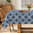 thumbnail image 1 of Nanqianyi Vintage Bule Flower Geometric Patterns Table Cover,70x52 Inch,Stain Resistant Easy Clean For Kitchen Dining, 1 of 7