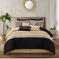 thumbnail image 1 of Nanshing 10 Piece Comforter Set, King, Black Gold, 1 of 7