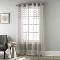 Nanshing Adelia Sheer Grommet Top Curtain Panels, Set of 2, White, 37" x 84"