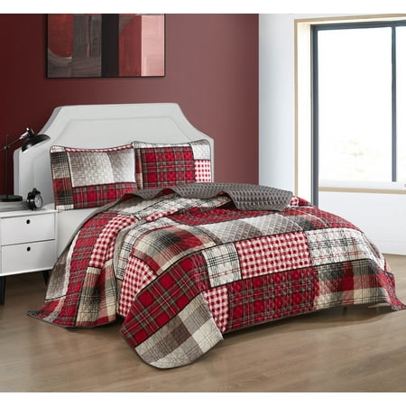 Nanshing Alanis 3-Piece Reversible Quilt Set, Multi-Colored, King