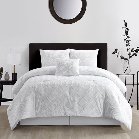 Nanshing Allux 5 Piece 3D Clip Diamond Jacquard Comforter Set California King