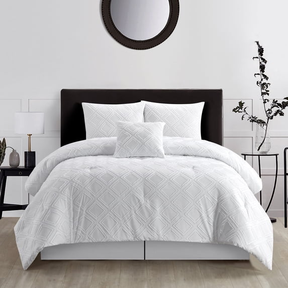 Nanshing Allux 5 Piece 3D Clip Diamond Jacquard Comforter Set King