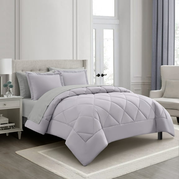 Nanshing Anneli 7 Piece Comforter Set, King, Light Purple