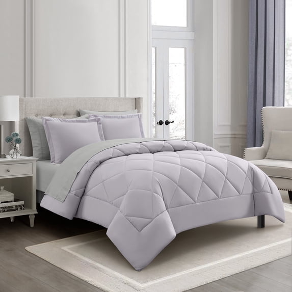 Nanshing Anneli 7 Piece Comforter Set, Queen, Light Purple