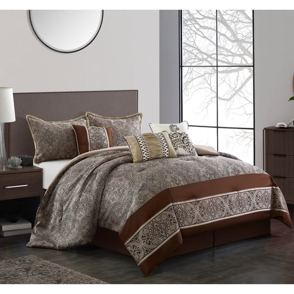 Nanshing Athena 7-Piece Traditional Paisley Comforter Set, Queen