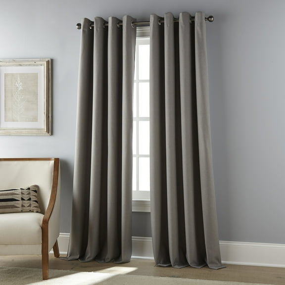 Nanshing Belissa Blackout Thermal Single Curtain Panel with Grommet Top, Grey, 54" x 84"
