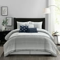 thumbnail image 1 of Nanshing Betty 7 Piece Boho Chic Stripes Comforter Set, Blue, Queen, 1 of 7